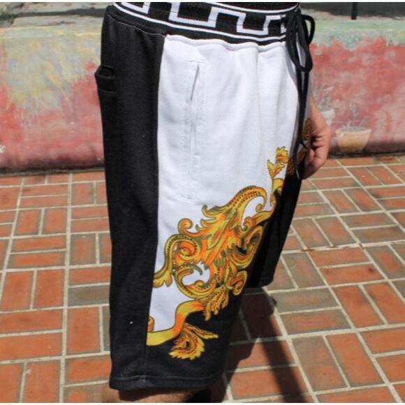 Reason Rhinestone Basketball Shorts Mens Sz S Gold Black White Colorful Dopamine - Picture 7 of 9